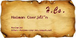 Haiman Cserjén névjegykártya